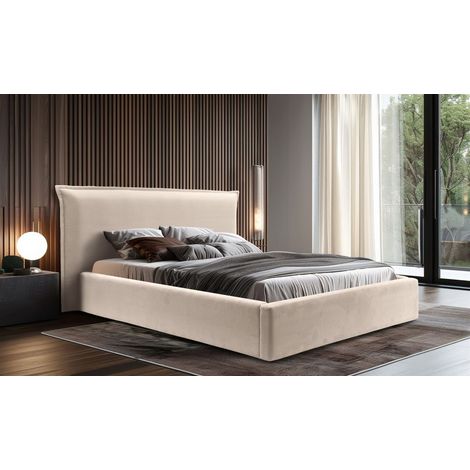 Polsterbett Doppelbett Bett AMADA 180x200cm in Stoff Pop Beige (1/5)