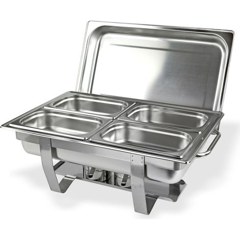 Speisenwärmer 4 Schalen Speisewärmer Warmhaltebehälter Chafing Dish Heiße Theke (1/5)