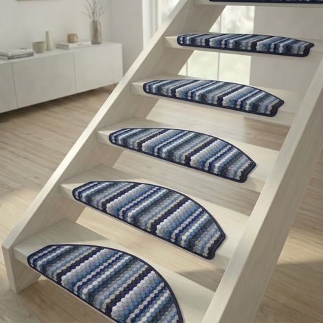 Tappetino per scale Multi Stripes blu - 28x65 cm (1/4)