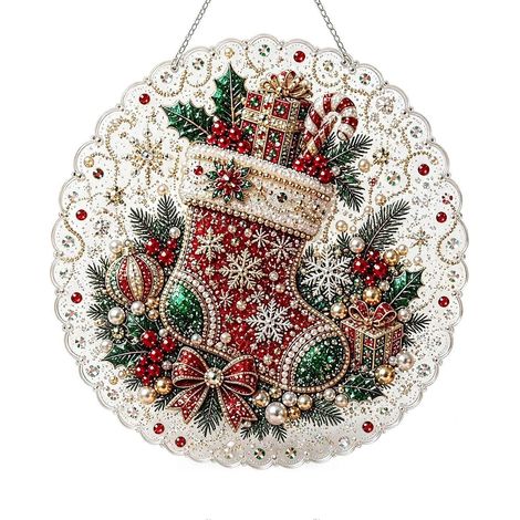 Décoration murale scintillante en strass pour les fêtes. Matériaux durables et résistants. Décoration suspendue ensoleillée pour terrasse, 20 cm de diamètre. (1/5)