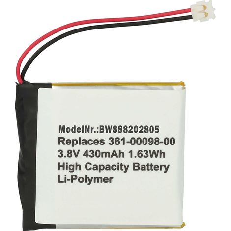 vhbw batteria sostituisce Garmin 361-00098-00 per smartwatch orologio bracciale fitness (430mAh, 3,8V, Li-Poly) + set utensili