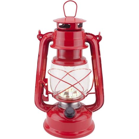 Vintage LED Hurricane Lantern - Warm White - Battery Operated - Antique Metal - Dimmer Switch - 15 LEDs - 150 Lumens - Indoor/Outdoor