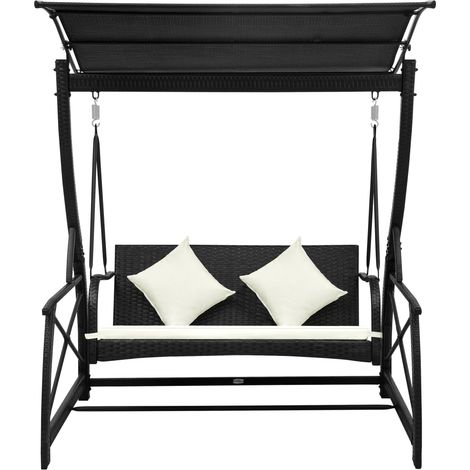 Maison Exclusive - Hollywoodschaukel 3-Sitzer mit Dach Poly Ratta (1/5)