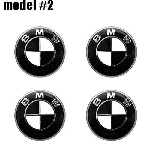 (Autocollant BMW - Modèle 2,60 mm) - Lot de 4 autocollants pour jantes de voiture, cache-moyeu, emblème, badge, compatible avec BMW E36, E39, E46, E60, E70, E87, E90, E92 et M4. (1/5)