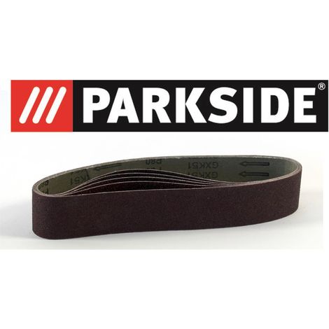 Parkside – Lot de 5 bandes abrasives 50mm x 686mm – Grain P80 pour ponceuse à bande – Pour ponçage bois dur et teck – Coupe nette sans éclat
