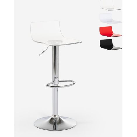 Sgabello trasparente girevole design moderno metallo bar cucina Juneau - Trasparente (1/5)