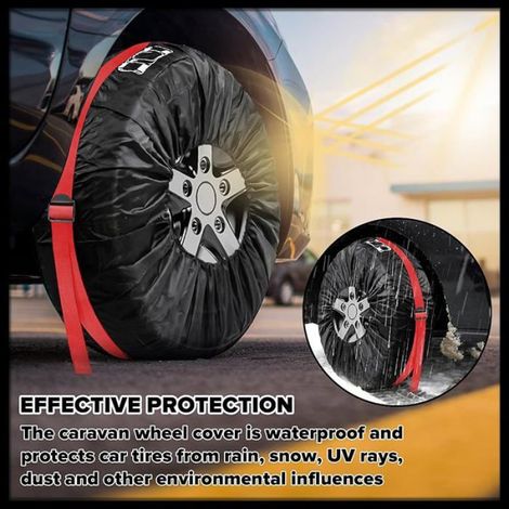 Housse de Protection Pneu 4 Pièces 18-22 Housse Roue de Secours Housses Pneus Auto (diamètre 80 cm) HOUSSE POUR PNEU (1/5)