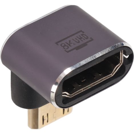 Adaptateur HDMI Mini vers HDMI 270° Rotatif avec Rétroéclairage LED, Support 8K UHD 2.1, Plug & Play, Convertisseur Mâle-Femelle pour PC et Tablettes (1/5)