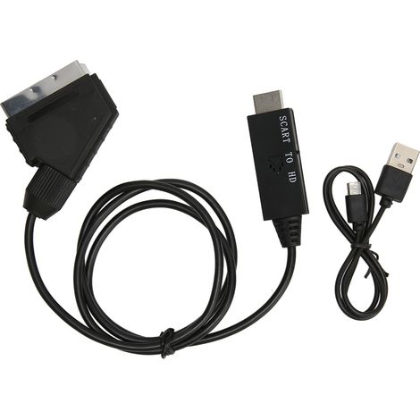 Convertisseur SCART vers HDMI 1080P avec câble d'alimentation 5V pour audio et vidéo (1/5)