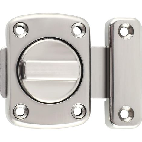Verrou de sécurité en alliage de zinc, idéal pour les salles de bains, les chambres et les toilettes, avec 6 vis. Argenté. 1 pièce. (1/5)