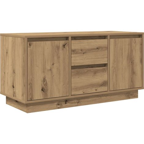 Mueble para TV con iluminación LED y amplio espacio de almacenamiento 100 x 41 x 50 cm acabado en roble macizo hecho a mano 020051625 (1/5)