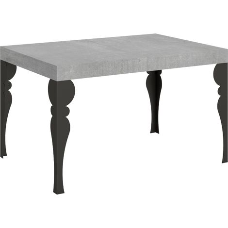 Tavolo allungabile 120/224x90 cm Paxon cemento gambe antracite (1/4)