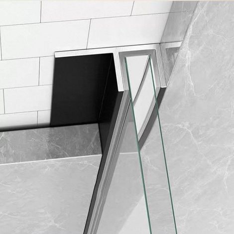 Profilé de douche en verre noir mat, rail retenue profond pour (1/5)