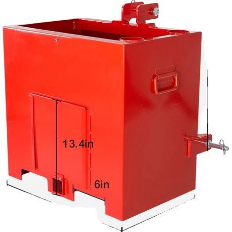 Ballastbox, 800 lbs Tragfähigkeit, robuste Stahlkonstruktion, Rot (1/2)