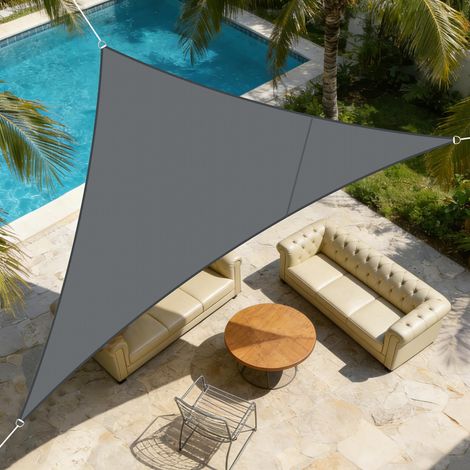 Voile d'ombrage Triangulaire 2.5x2.5x3.5m,95% UV Protection pour Patio (1/5)