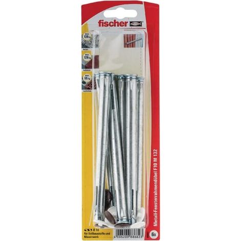 Fischer – Cheville pour tout type de support 132 mm – Charge maximale 100 kg – Lot de 6 pièces – Pour béton armé et maçonnerie - F10M132K