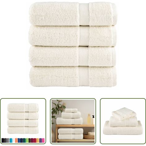 vidaXL Creme - Premium-Handtücher SOLUND 4 Stk. Cremeweiß 50x100 cm 600 g/m² (1/5)