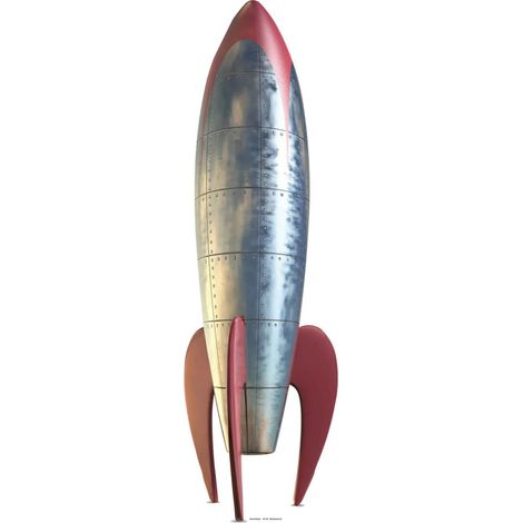 Figurine en carton Fusée de l'espace Retro Rocket style de 1950- 186 cm