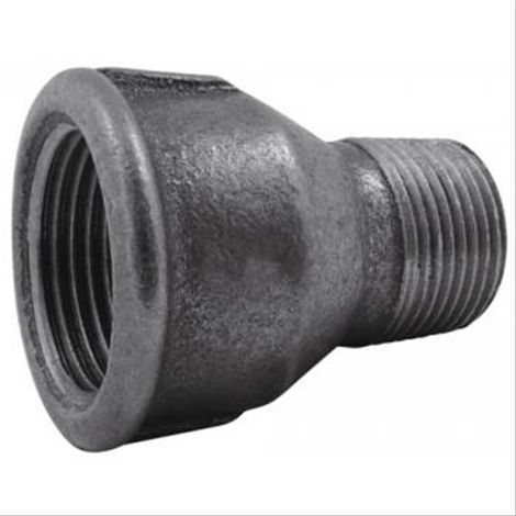 Lot de 10 mamelons réduits fonte noire à visser - femelle 1/2'' (15/21) x mâle 3/8'' (12/17)