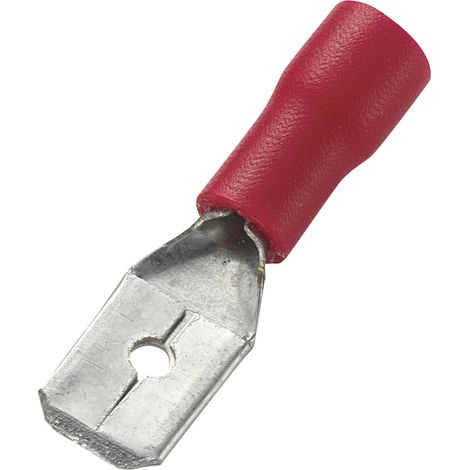 TRU COMPONENTS 745410 Flachstecker Steckbreite: 6.4 mm Steckdicke: 0.8 mm 180 ° Teilisoliert Rot 10 (1/2)