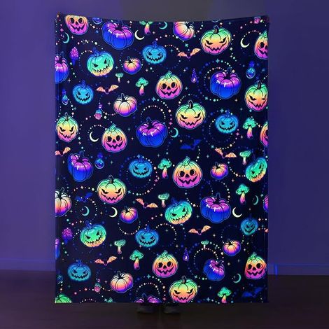 Couverture d'Halloween 150 cm x 200 cm, idéale pour les lits de fête - 79 (1/4)
