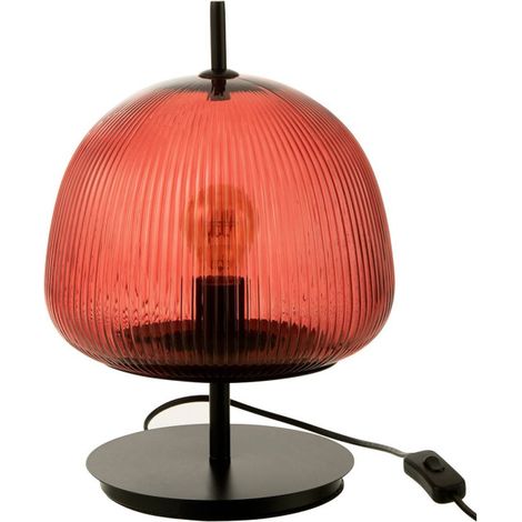 Lampe à Poser en Verre "Oasis" 25cm Rouge (1/3)
