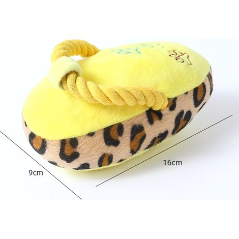 Chaussons en peluche à chevrons Chaussons en peluche molaires chiens jouets pour animaux domestiques 9 16cm jaune (1/2)