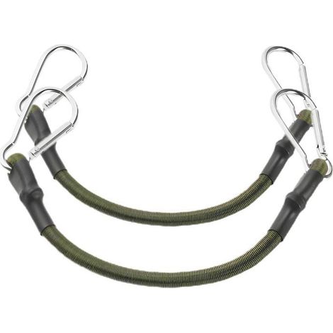 2 Cordes Bungee Courtes 30cm avec Mousquetons – Sangles 8mm Caoutchouc Lourd Élastique Résistant pour Fixation Mini (1/5)