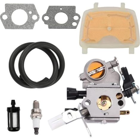 Carburateur pour sthil MS171 MS181 MS211 MS181 2 Mix MS181C MS181C-BE MS181CBE 2 Mix MS181C-BE Z Tronçonneuse avec Bougie d'allumage Filtre à air de Ligne de Carburant 1139 120 1602