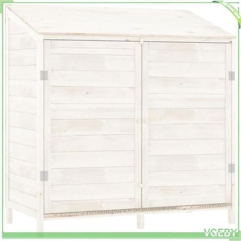 Remise de jardin - FAFEICY - 152183 - Bois de sapin massif - Blanc - 102x52x112 cm (1/5)