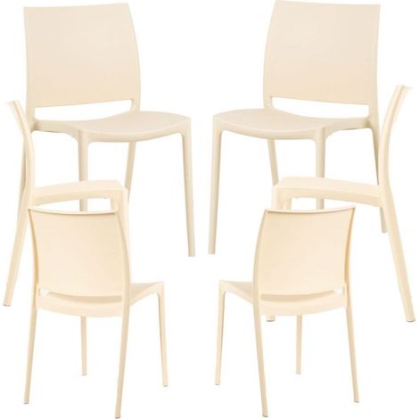 Packs Sillas Jardín - Pack 6 Sillas Dalen - Beige