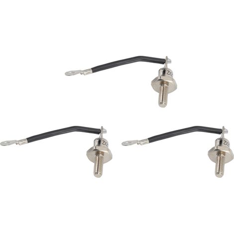 Lot de 3 diodes de 25 A ZX25 12 pour générateur diesel, petit redresseur portable, accessoires de remplacement, pièces détachées, fil noir négatif (1/5)