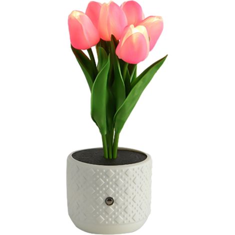 Lampe De Bureau - Lampe À Fleurs Artificielles 6 Têtes - Éclairage Ambiant Doux LED - Pour Chambre À Coucher Table De Chevet Bureau - 1 Pièce (1/5)