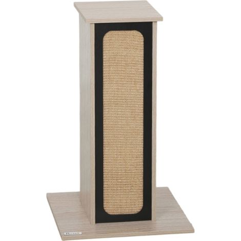 63cm Cat Scratching Post with Replaceable Board, Top Perch, Sisal Mat, Durable Oak Design for Healthy Cat Play (1/5)