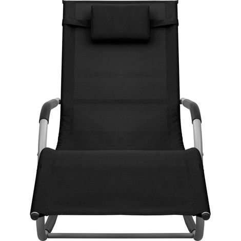 Maison Exclusive - Lettino Prendisole in Textilene Nero e Grigio