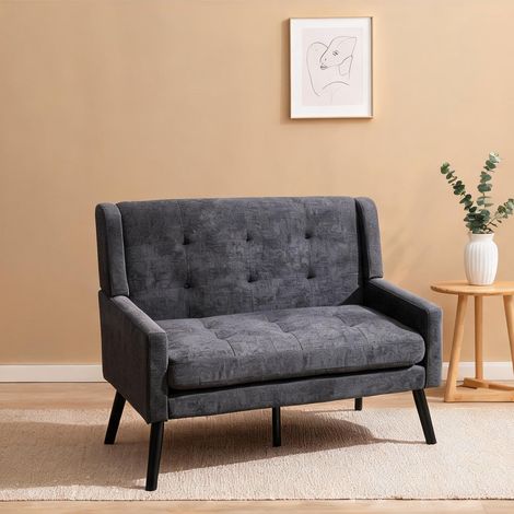 Fauteuil coloris gris foncé en upholstered 120 x 75 x 88 cm (1/5)