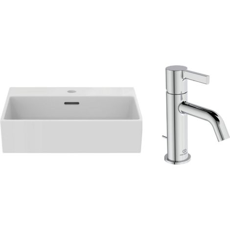 IDEAL STANDARD Pack Lavabo Extra 50x40 con rebosadero + Mezclador Joy cromado