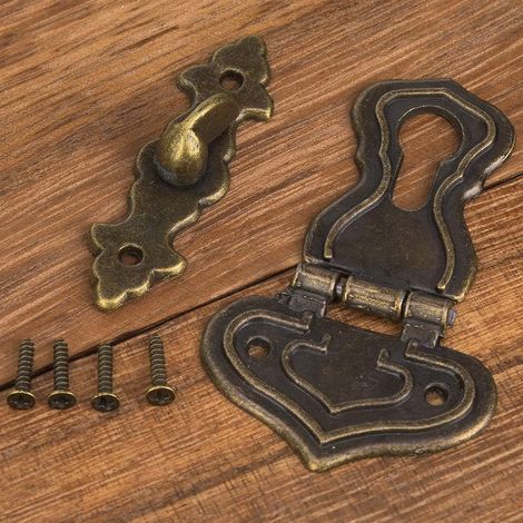 Verrou de boîte GLOGLOW, serrure en laiton antique, loquet (1/4)