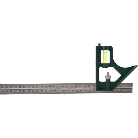 Équerre réglable en acier inoxydable de 300 mm, angle de 45° à 90°, avec niveau à bulle (1/5)