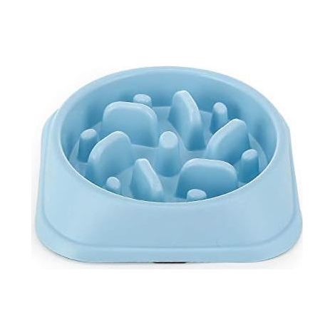 Gamelle d'alimentation Lente pour Chiens, Alimentation Ralentie et Interactive pour Les Animaux Bleu Durable de Cuvette d'eau de Boisson d'animal familier antidérapant carré Bleu (1/5)