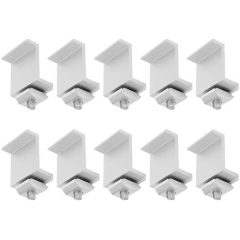 10 Pièces PV Panneau Solaire Pince d'extrémité Panneau Solaire Montage Z Support Pince en Alliage D'aluminium étanche Panneau Photovoltaïque Pinces (1/5)
