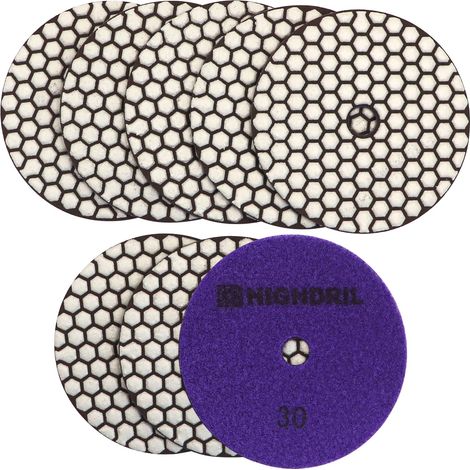 Disque de polissage diamanté à sec - 8 pièces 30 Disques de polissage diamanté pour granite, pierre, marbre, meuleuse ou polisseuse Dia 5 pouces/125MM (1/5)