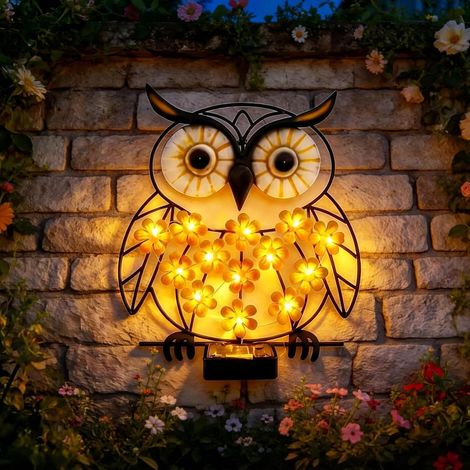 Applique murale solaire exterieure flamant rose, metal, 600 mAh, IP65, 8-12 h autonomie (1/5)