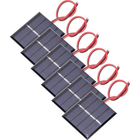 Pieces Solar Panel, 3V 0.3W Photovoltaic Cell, 65x48mm Silicon, For DIY (1/4)