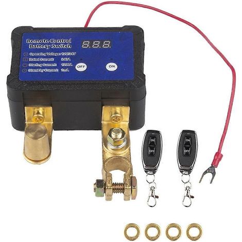12/24V 240A Fern-Batterietrennschalter mit Spannungsanzeige und 2 Fernbedienungen für Autos (1/5)