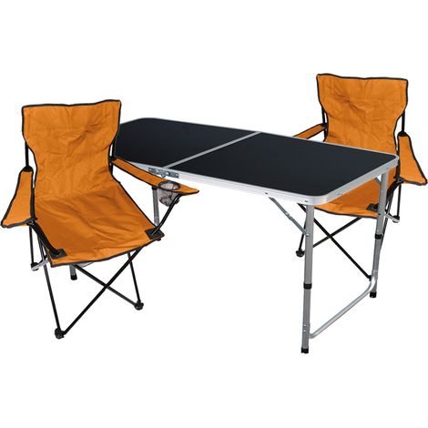 3-teiliges Campingmöbel Set schwarz - Orange-MMC330872B+2xMPO2468 (1/4)