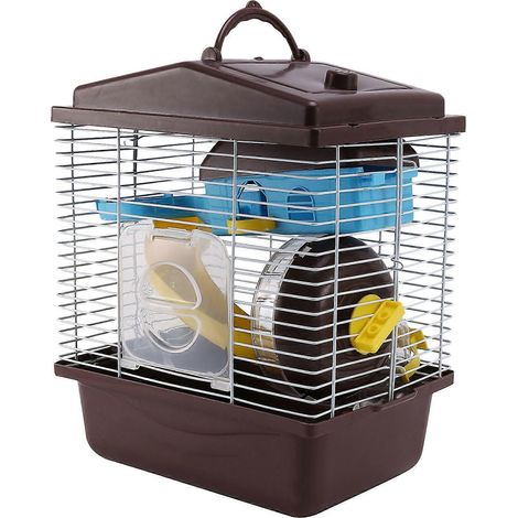 Cette cage pour animaux de compagnie/maison pour hamster est dotée d'un puits de lumière transparent et d'une conception à double couche, ce qui la rend adaptée aux hamsters dorés, aux cafés animalier (1/5)