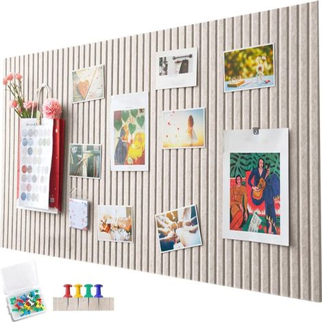 Beyamis Tableau photo pliable en liège et feutrine de 60 x 40 cm et 0,9 cm d'épaisseur, avec ruban adhésif et clous en feutrine pour la décoration murale. (1/5)