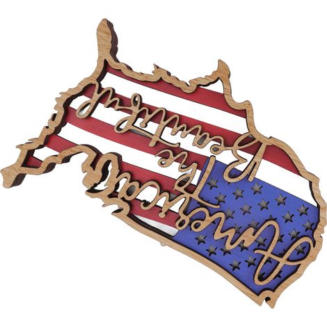 Dekoration zum amerikanischen Unabhängigkeitstag: Buchsbaum, fein gearbeitete amerikanische Flagge als Ornament für das Wohnzimmer (1/5)