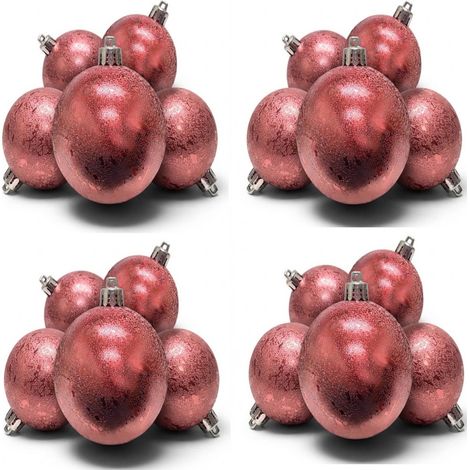 Set 24 Palline Rosa Antico 8 cm Sfere per Albero di Natale Ghirlande Vetrina e Centrotavola Decorazioni Natalizie Eleganti e Resistenti con Gancio (1/5)